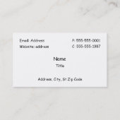 白いごまかしの積み込みの名刺 名刺 (裏面)