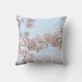 白いさくらんぼが澄ん青い空の下で咲く クッション (裏面)