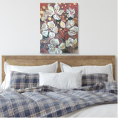 白いさくらんぼが《写真》ぼけ味の背景に咲く キャンバスプリント (インサイチュ (寝室))