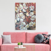 白いさくらんぼが《写真》ぼけ味の背景に咲く キャンバスプリント (インサイチュ (リビング))