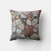 白いさくらんぼが《写真》ぼけ味の背景に咲く クッション (裏面)