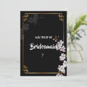 白いさくらんぼの花とゴールデンフレームブライドメイド 招待状 (スタンド正面)