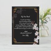 白いさくらんぼの花と金ゴールドが私の花嫁になる 招待状 (スタンド正面)