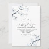 白いさくらんぼの花の確認 招待状 (正面)