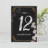 白いさくらんぼの花の黄金の枠の表の番号(&Golden Frame) 招待状 (スタンド正面)