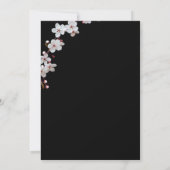 白いさくらんぼの花の黄金の枠の表の番号(&Golden Frame) 招待状 (裏面)