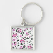 白いさくらんぼの花 キーホルダー (正面)