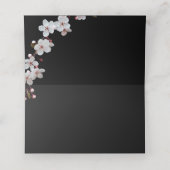 白いさくらんぼの花&ゴールデンフレーム プレイスカード (内部開封)