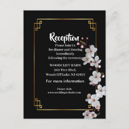 白いさくらんぼの花&ゴールデンフレーム 案内ポストカード