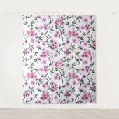 白いさくらんぼの花 タペストリー (正面)