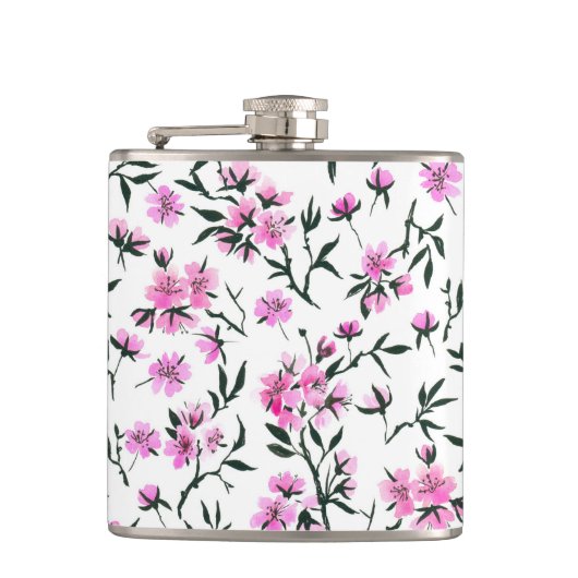 白いさくらんぼの花 フラスク (正面)