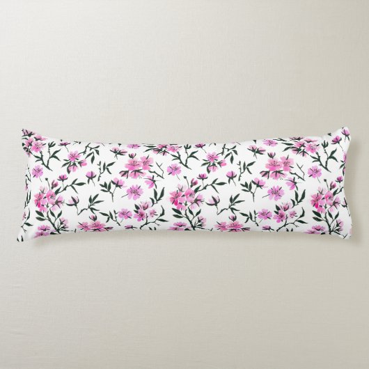 白いさくらんぼの花 ボディピロー (正面)