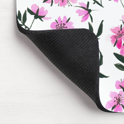 白いさくらんぼの花 マウスパッド (コーナー)