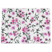 白いさくらんぼの花 ラージペーパーバッグ (正面)