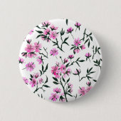 白いさくらんぼの花 缶バッジ (正面)