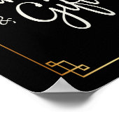 白いさくらんぼの花&金色の枠カード&ギフト ポスター (角)