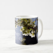 白いさくらんぼの花happy父の日 コーヒーマグカップ (正面右)