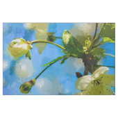 白いさくらんぼ ファブリック (ファットクウォーター)