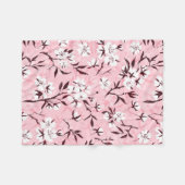 白いさくらんぼ フリースブランケット (正面(横))