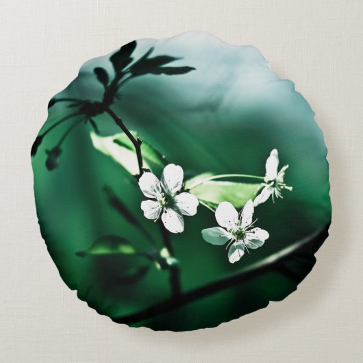 白いさくらんぼ ラウンドクッション (裏面)