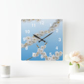 白いさくらんぼ ラウンド壁時計 (ホーム)