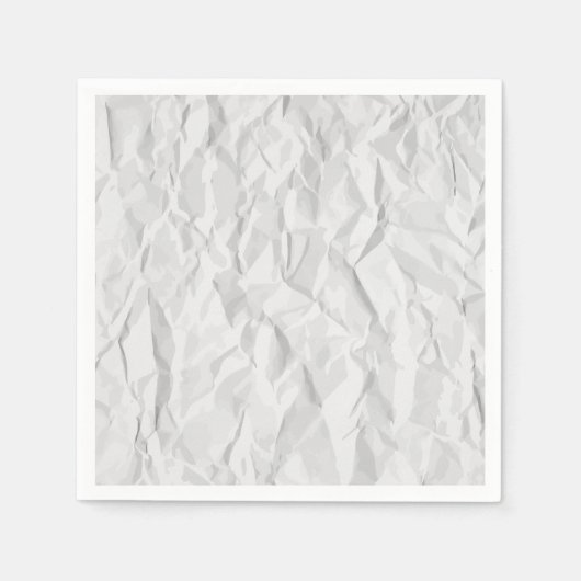白いしわのある紙テクスチャ スタンダードカクテルナプキン (正面)