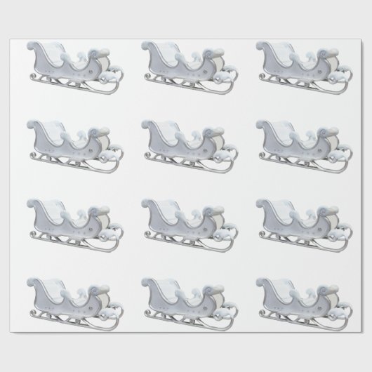 白いそりの包装紙 ラッピングペーパー (フラット)