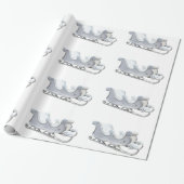 白いそりの包装紙 ラッピングペーパー (アンロールド)