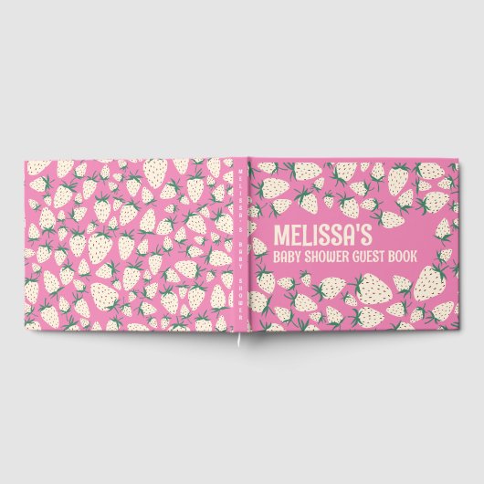 白いちごキュートなパイネリカスタムーのベビーシャワー ゲストブック (全面)