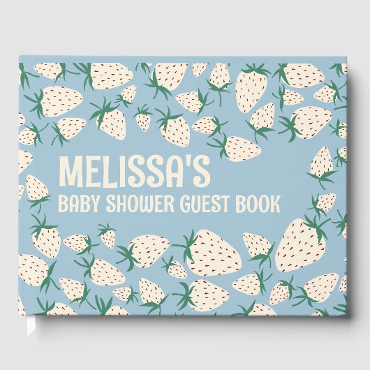 白いちごキュートなパイネリカスタムーのベビーシャワー ゲストブック (正面)