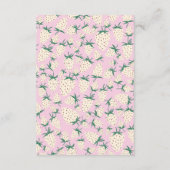 白いちご可愛いパイナップリーベビーシャワーQRコード エンクロージャーカード (裏面)