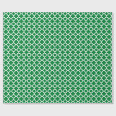 白いつる性植物のモロッコモザイク柄を鮮やかな緑色に ラッピングペーパー (フラット)