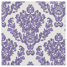 白いですか*Any色の背景の紫色のダマスク織 ファブリック