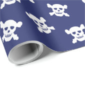 白いどくろ印の青 ラッピングペーパー (ロールコーナー)