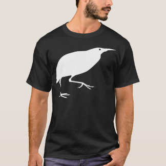 白いにがりの鳥のシルエットのカスタム Tシャツ