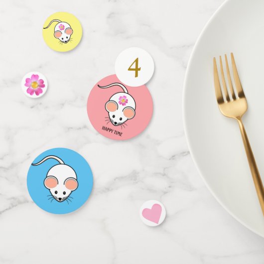 白いねずみの漫画の誕生日 コンフェッティ (グループ)