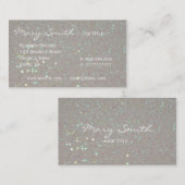 白いのどの輝き及びグリッターの名刺 名刺 (正面/裏面)