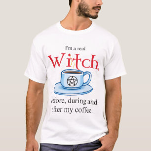 白いのワイシャツVのコーヒー魔法使い Tシャツ