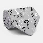 、白いの動揺してな疑門符のタイ銀黒い ネクタイ (ロール)