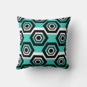 白いの幾何学的パタストライプーン クッション (裏面)