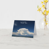 白いふわふわの雲の写真 カード (黄色い花)