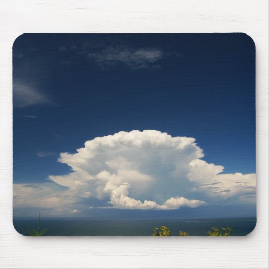 白いふわふわの雲の写真 マウスパッド (正面)
