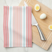 白いぼろぼろの上品の柔らかい珊瑚の水及びタンは縞で飾ります キッチンタオル (四つ折り)