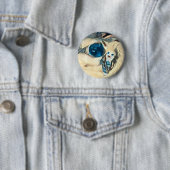 白いわに青い目の妖精ボタン 缶バッジ (インサイチュ)