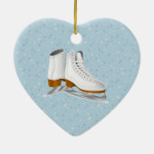 白いアイススケート靴1足 セラミックオーナメント (裏面)