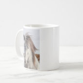 白いアイスランド馬のアップショット コーヒーマグカップ (正面左)