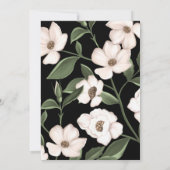 白いアイボリーのマグノリア　水彩の花と葉 招待状 (裏面)