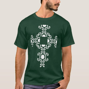 白いアイルランドのケルト十字St. Patricks日のワイシャツ Tシャツ