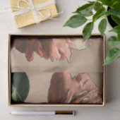 白いアクセントのルビー色の赤いバラ 薄葉紙 (ギフト)