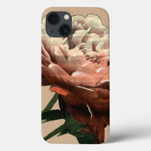 白いアクセントのルビー色の赤いバラ iPhone 13ケース